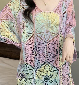 Floral Crochet Loose-Fit Blouse