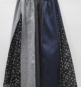 Patchwork Floral Midi Skirt