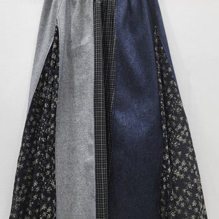 Patchwork Floral Midi Skirt