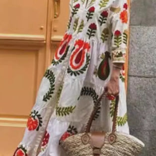 Floral Patchwork Tiered Maxi Dress