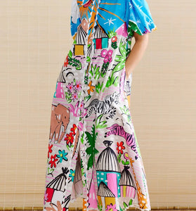 Artistic Safari Print Casual Dress