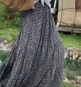 Bohemian Printed Midi Skirt