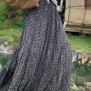 Bohemian Printed Midi Skirt