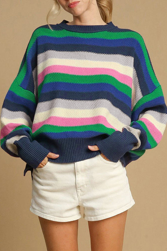 Striped Oversized Cozy Knit Sweater