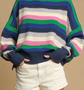Striped Oversized Cozy Knit Sweater