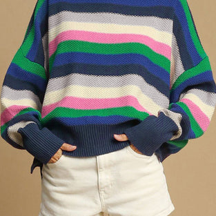 Striped Oversized Cozy Knit Sweater