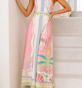 Floral Halter Maxi Dress