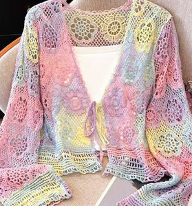 Crochet Floral Lace Cardigan