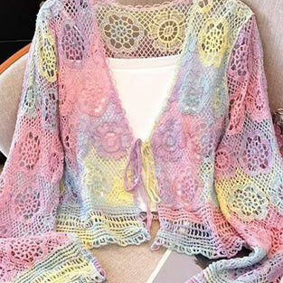 Crochet Floral Lace Cardigan
