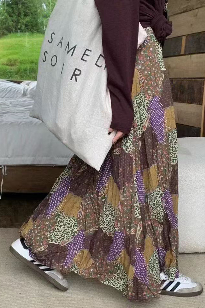 Elegant Patterned Midi Skirt