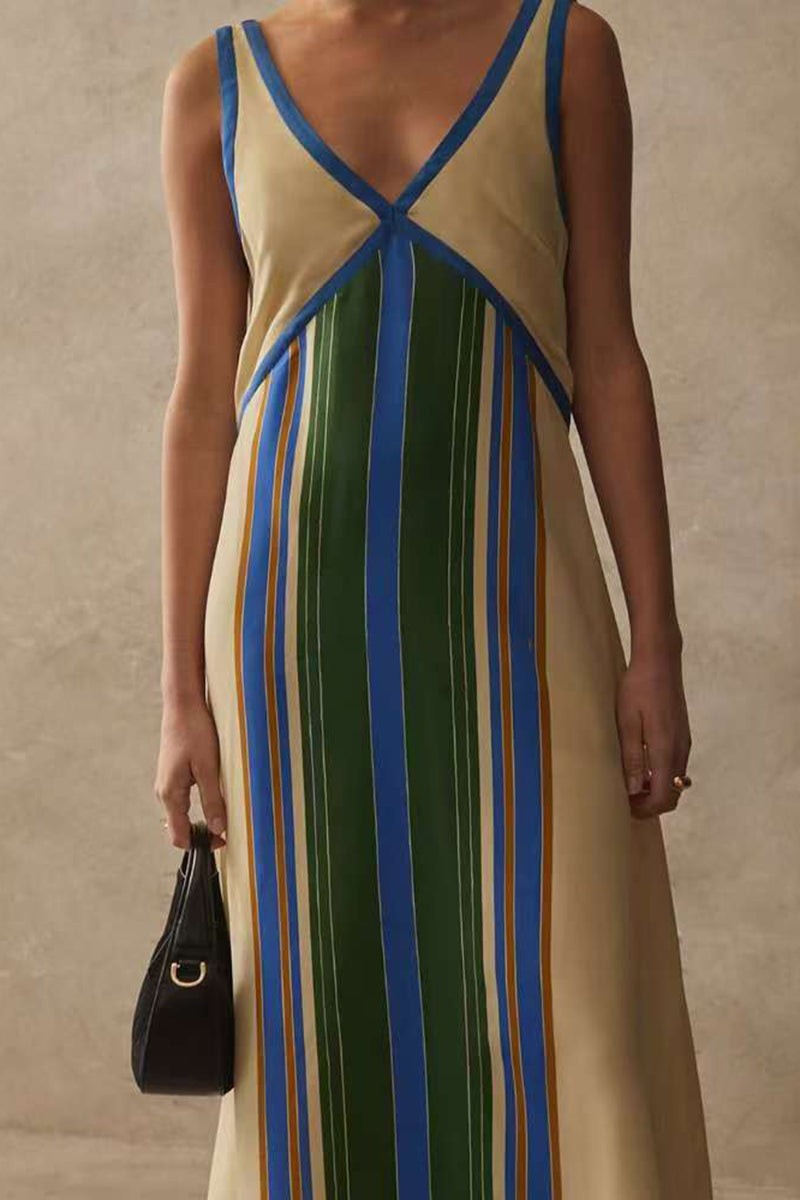 V-Neck Sleek Casual Maxi Dress