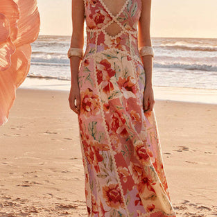 Floral Cutout Maxi Dress