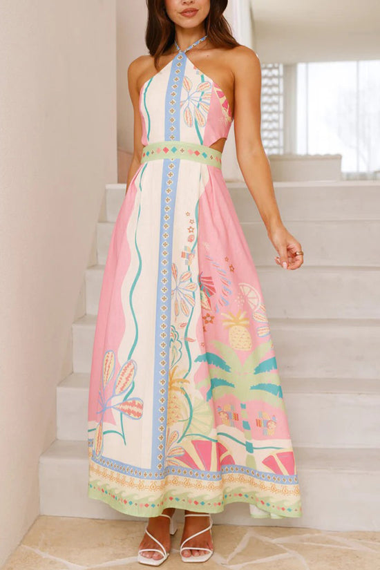 Floral Halter Maxi Dress