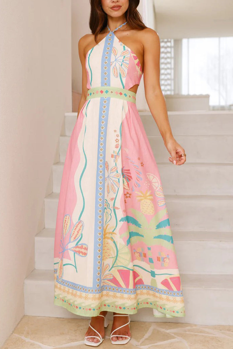Floral Halter Maxi Dress