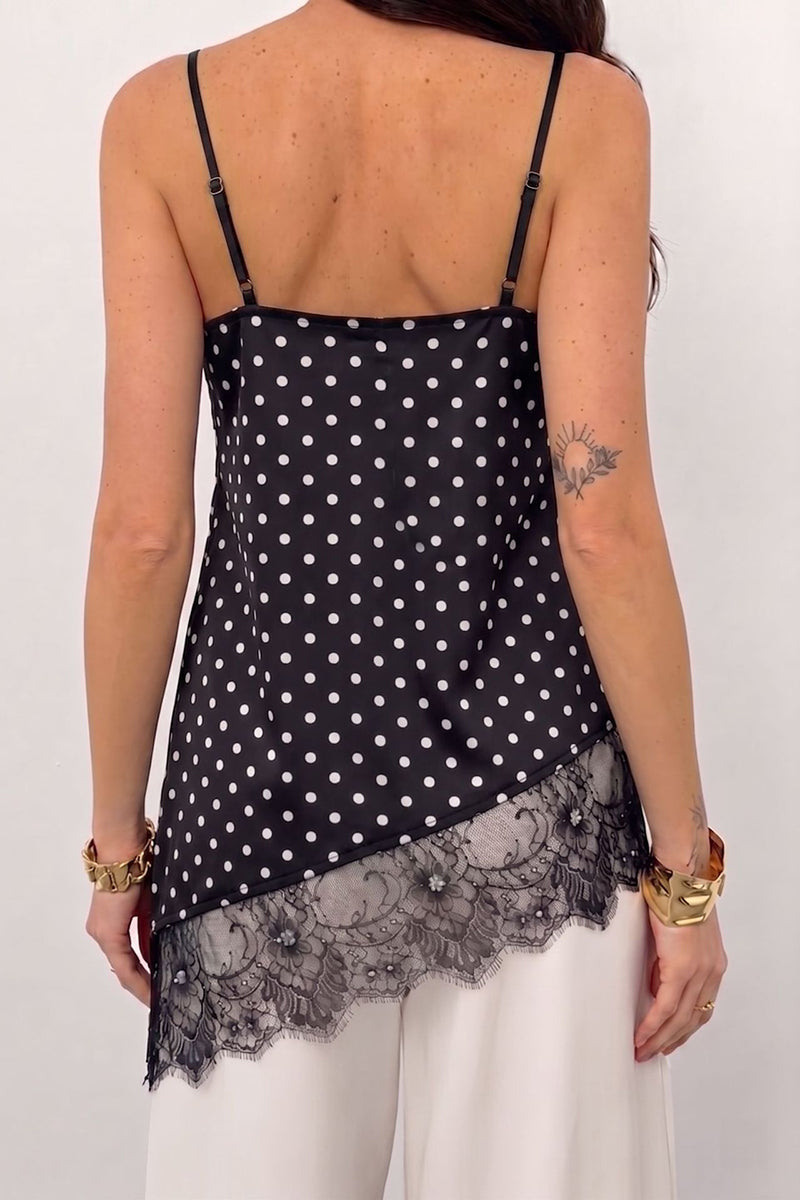 Lace Trim V-Neck Sleeveless Camisole