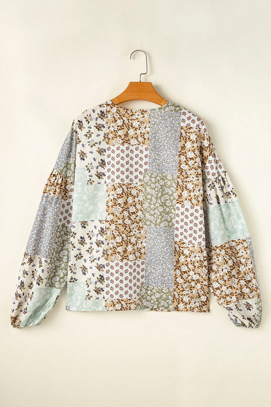Floral Patchwork Puff Sleeve Shirtt