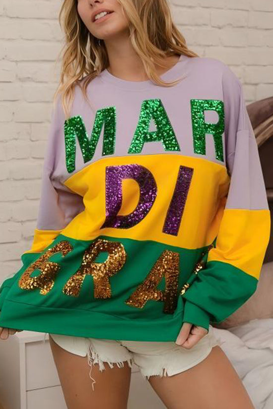 Sequin Letter Graphic Sweatshirt