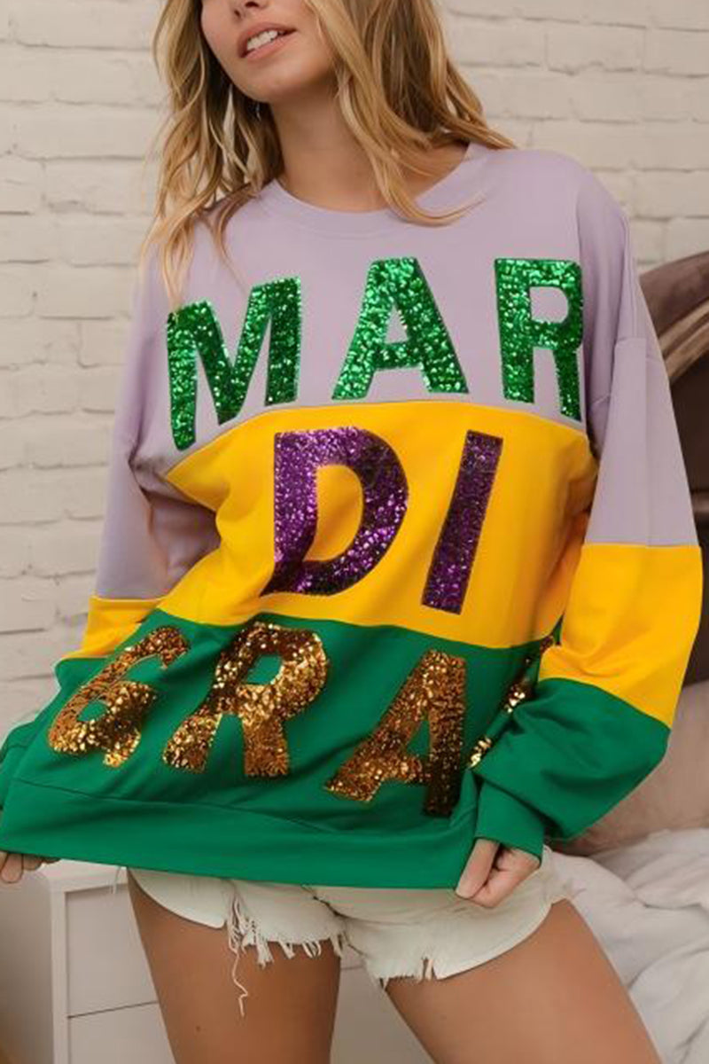 Sequin Letter Graphic Sweatshirt