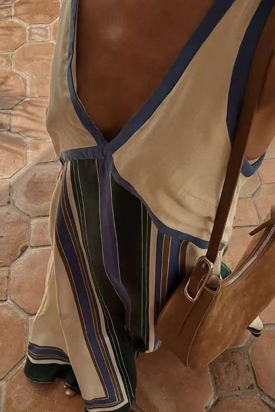 V-Neck Sleek Casual Maxi Dress