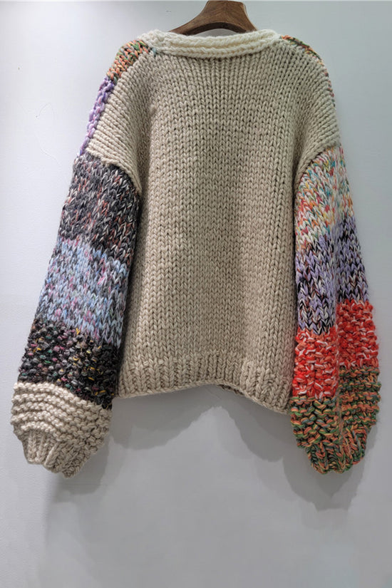 Patchwork Knit Cardigan