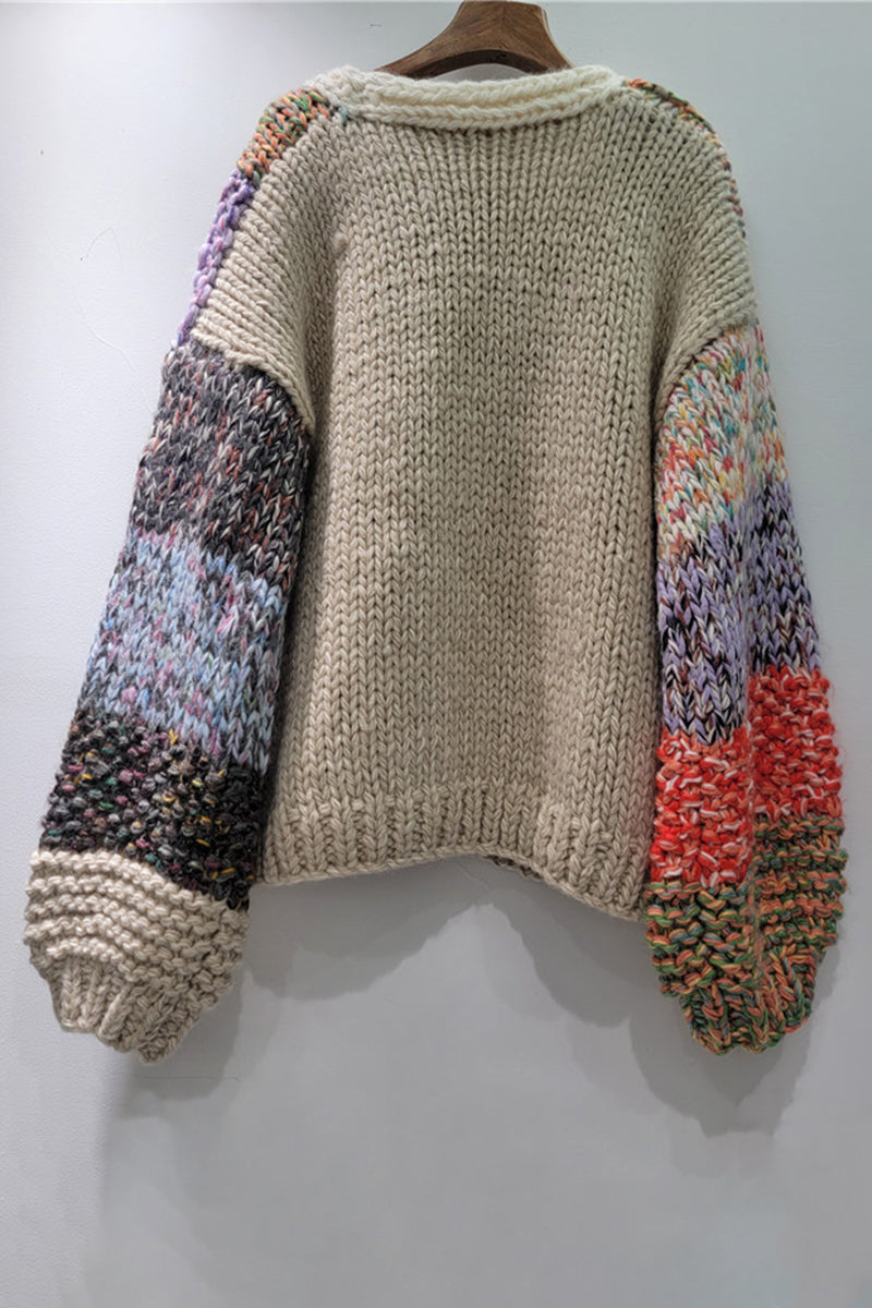 Patchwork Knit Cardigan
