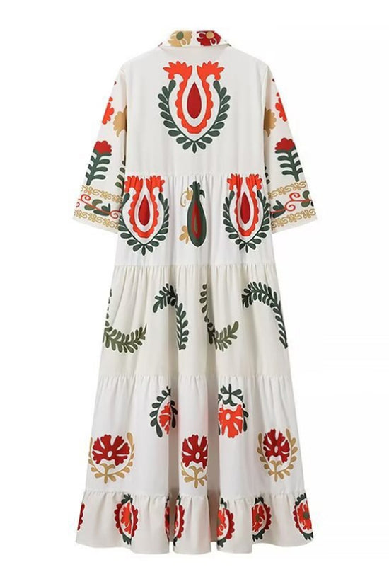 Floral Patchwork Tiered Maxi Dress