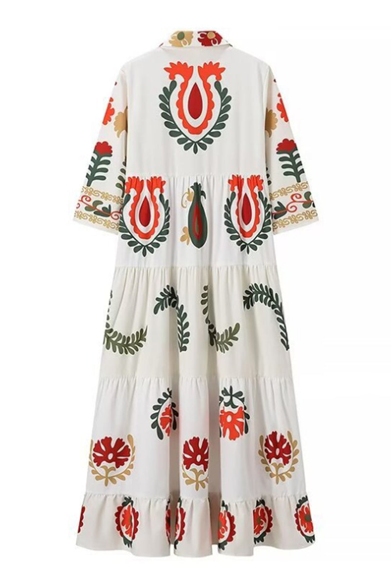 Floral Patchwork Tiered Maxi Dress