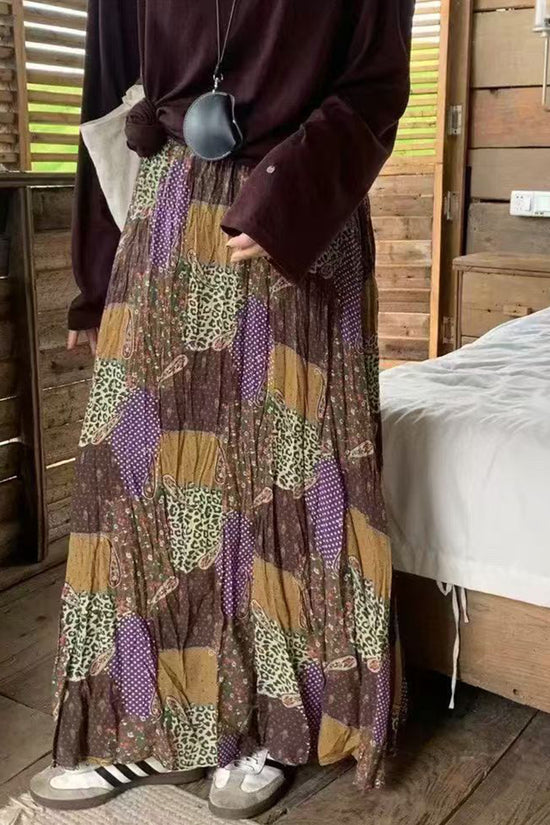 Elegant Patterned Midi Skirt
