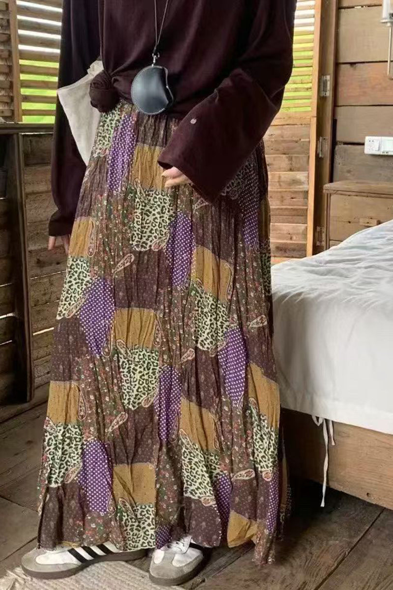Elegant Patterned Midi Skirt