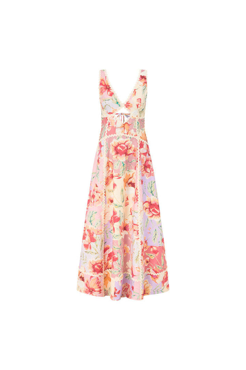 Floral Cutout Maxi Dress
