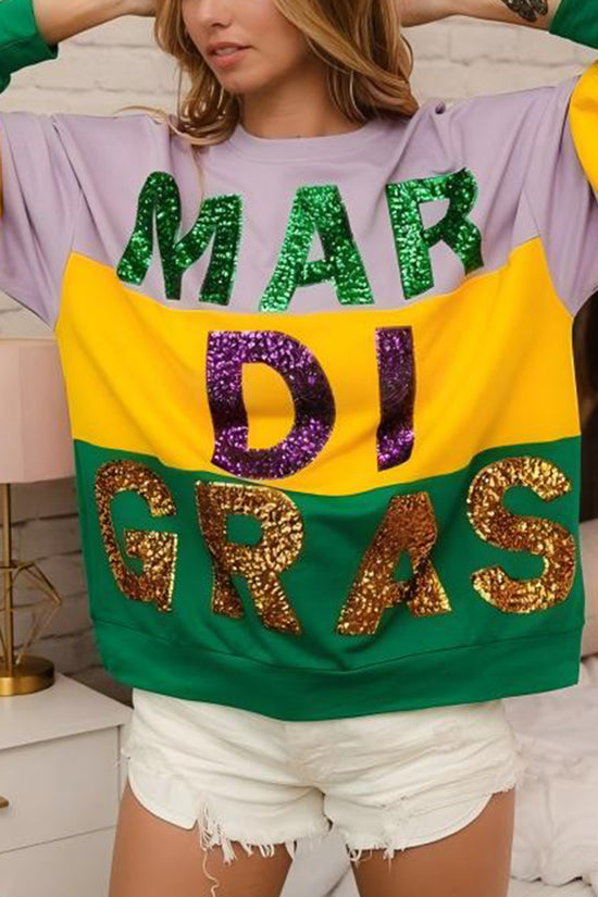 Sequin Letter Graphic Sweatshirt