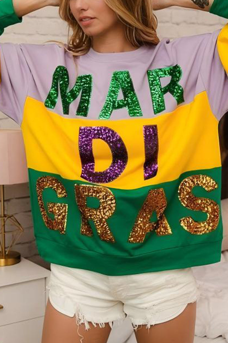 Sequin Letter Graphic Sweatshirt
