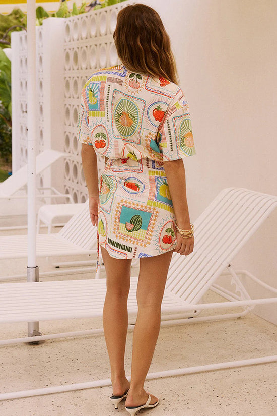 Vibrant Graphic Print Casual Dress