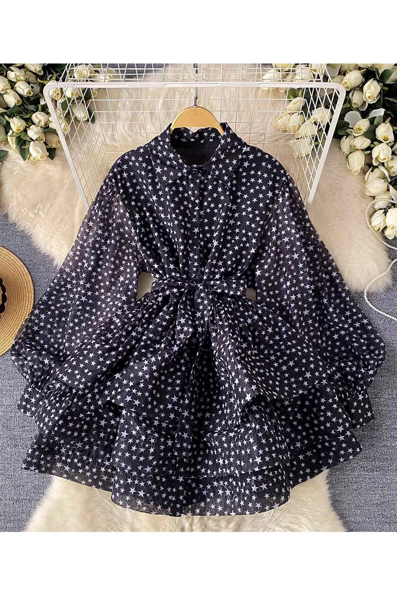 Leopard Print Long Sleeve Casual Dress