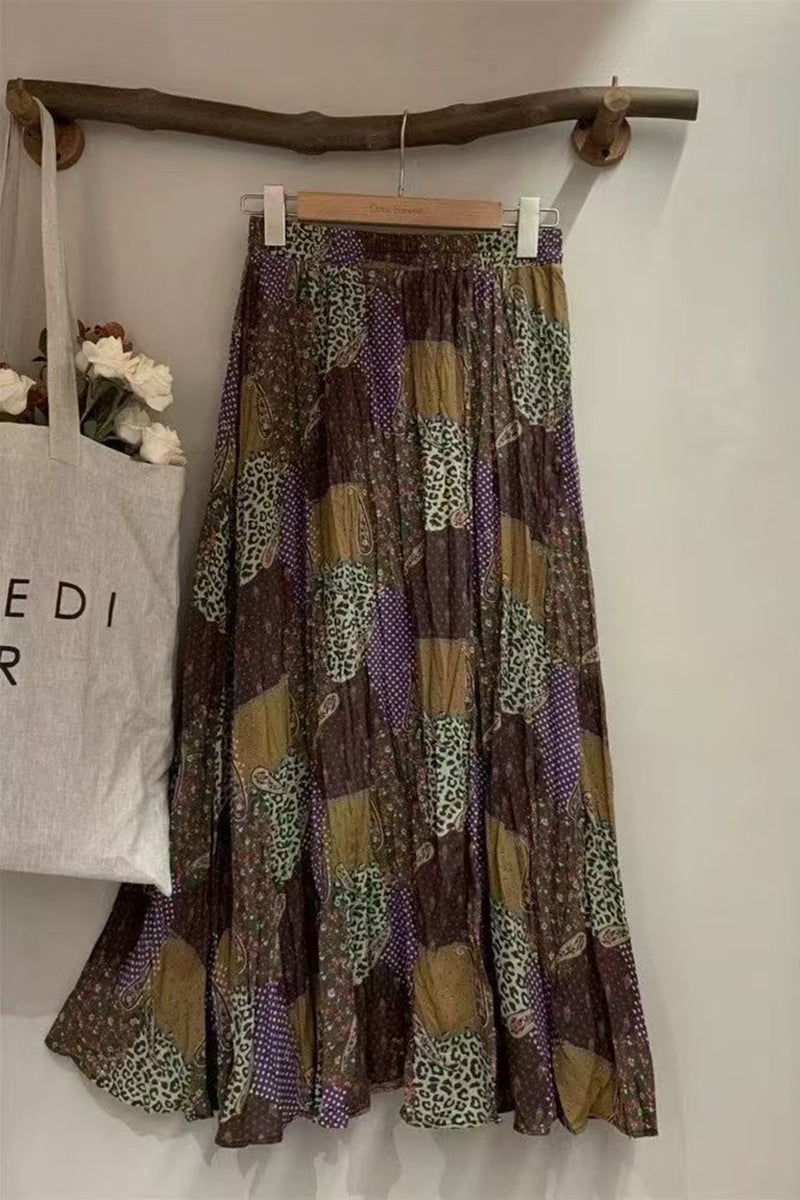 Elegant Patterned Midi Skirt