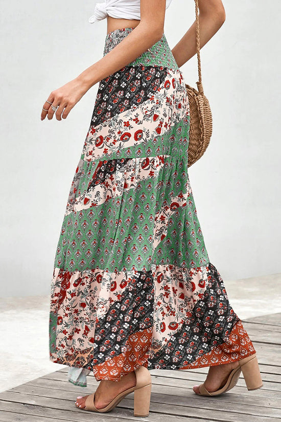 Boho Print Maxi Skirt