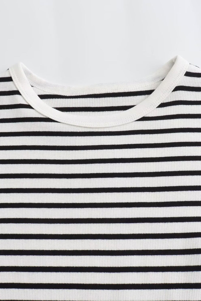 Striped Sleeveless Bodycon Bodysuit