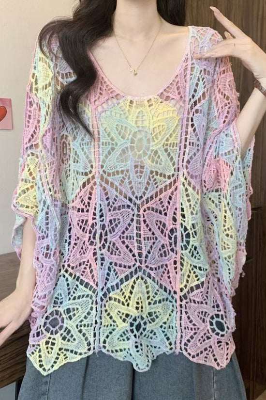 Floral Crochet Loose-Fit Blouse
