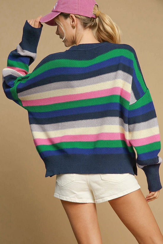 Striped Oversized Cozy Knit Sweater