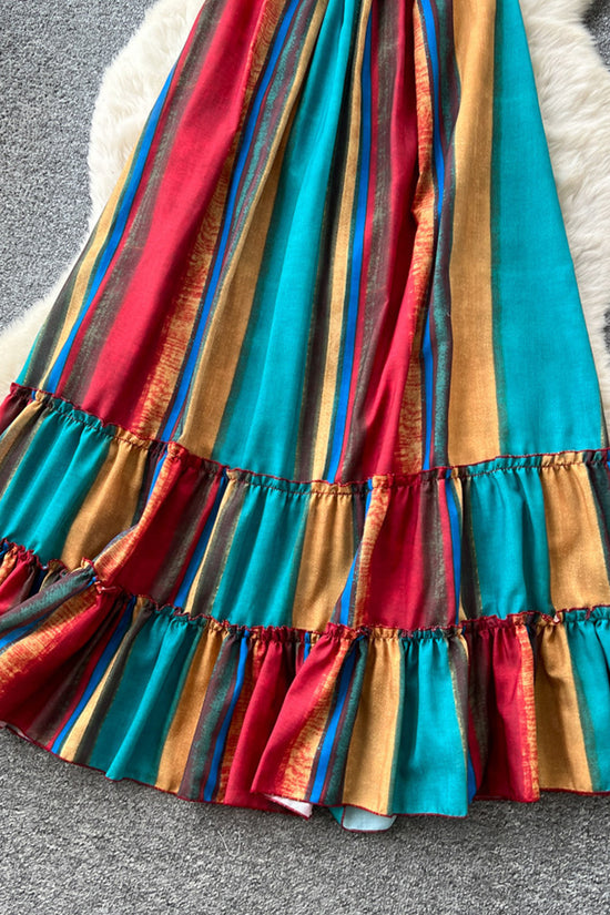 Striped Halter Casual Sundress