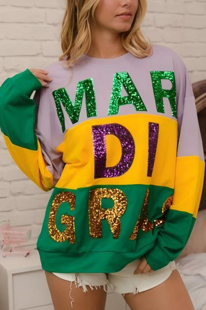 Sequin Letter Graphic Sweatshirt