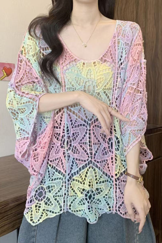 Floral Crochet Loose-Fit Blouse