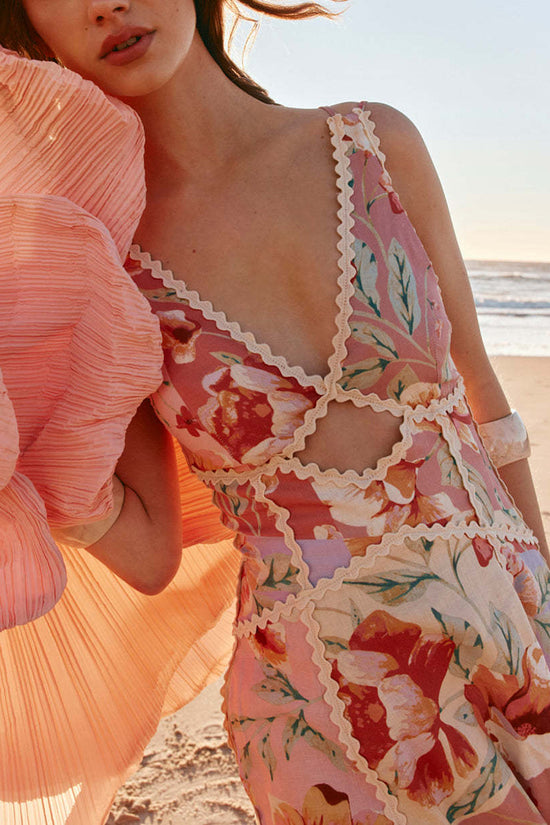 Floral Cutout Maxi Dress