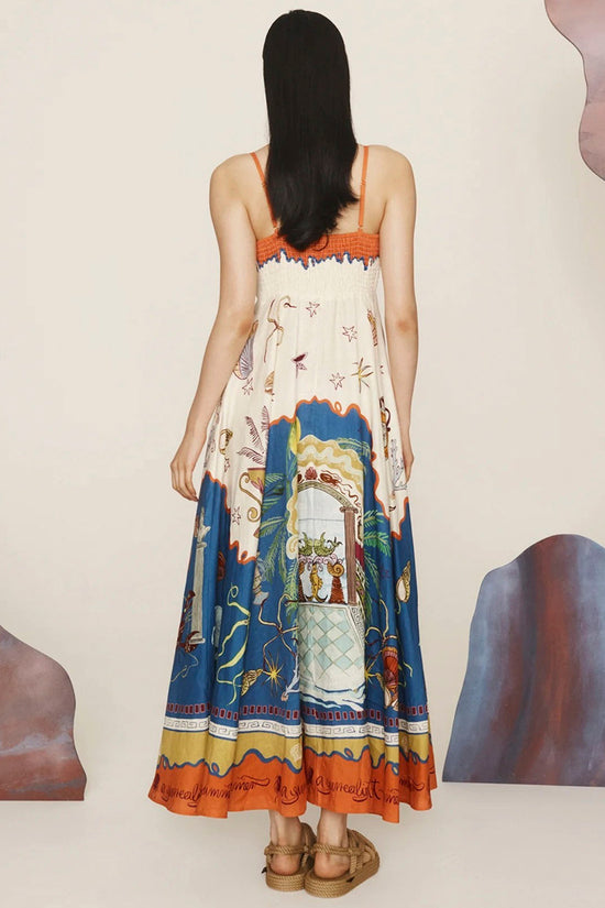 Vibrant Graphic Sleeveless Maxi Dress