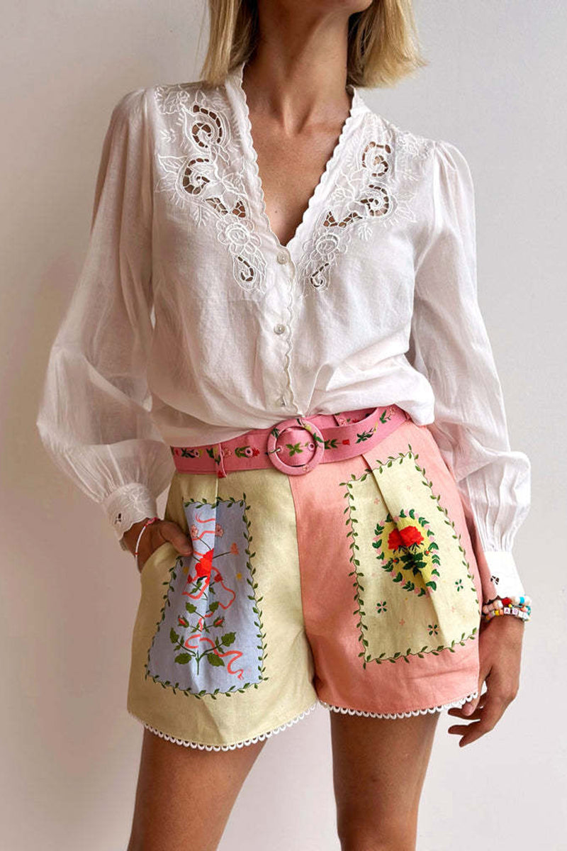 Vibrant Patchwork Short Set