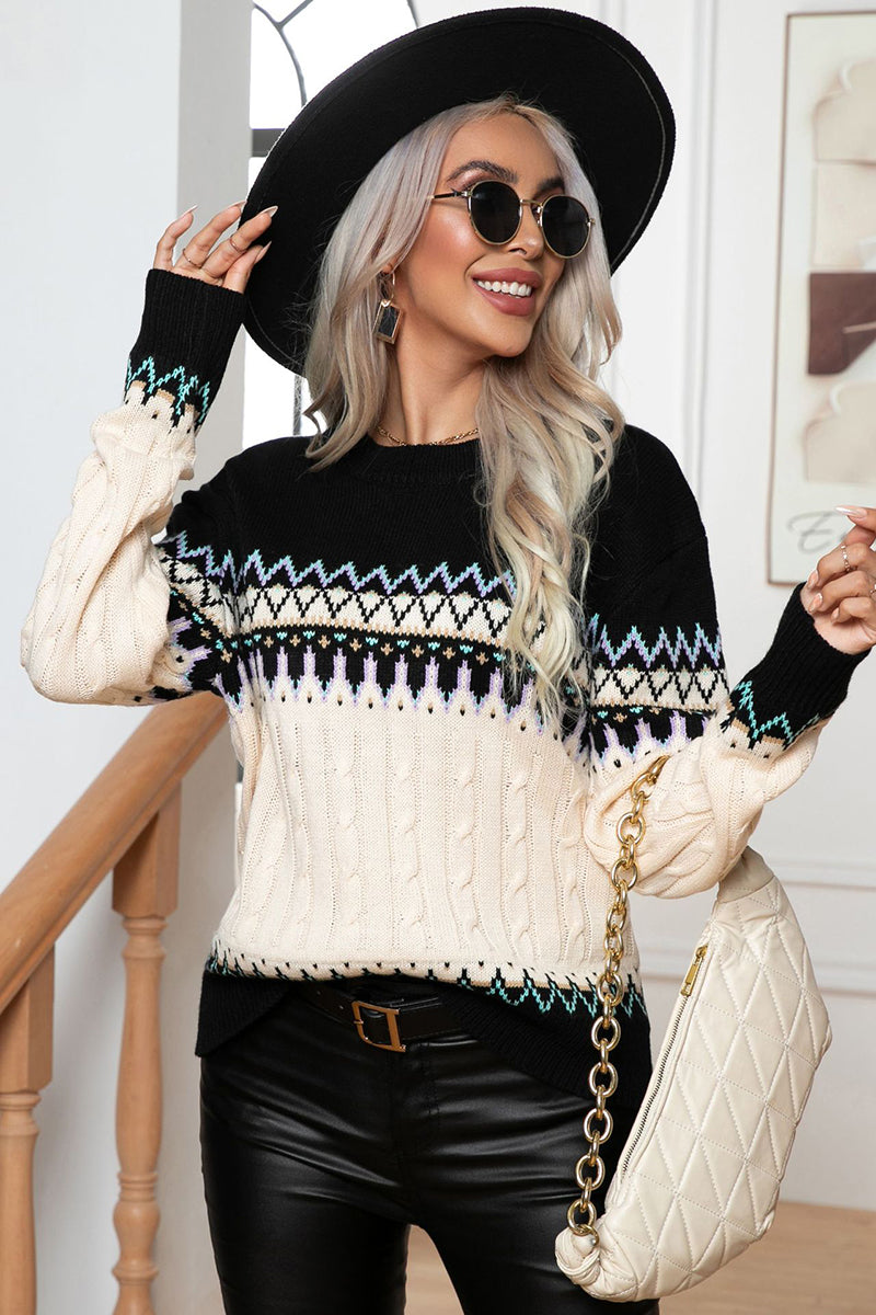 Patterned Knitted Sweater