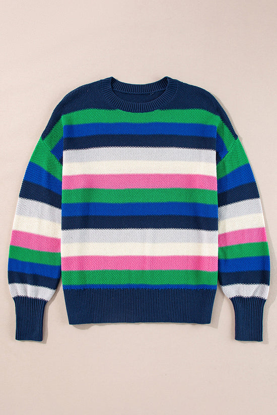 Striped Oversized Cozy Knit Sweater