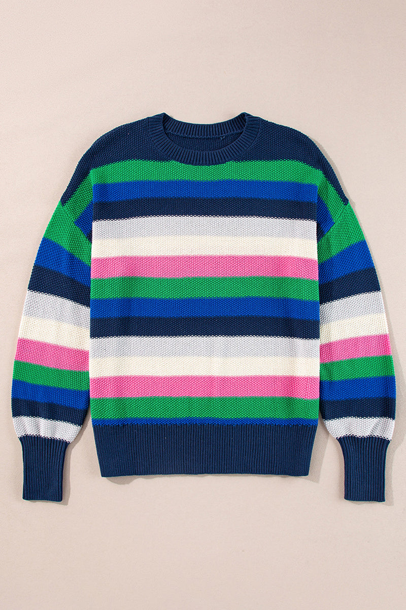 Striped Oversized Cozy Knit Sweater