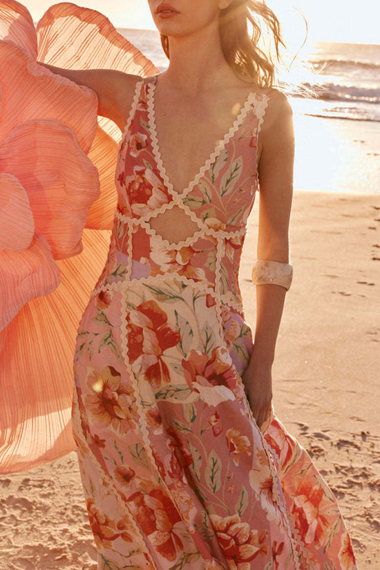Floral Cutout Maxi Dress