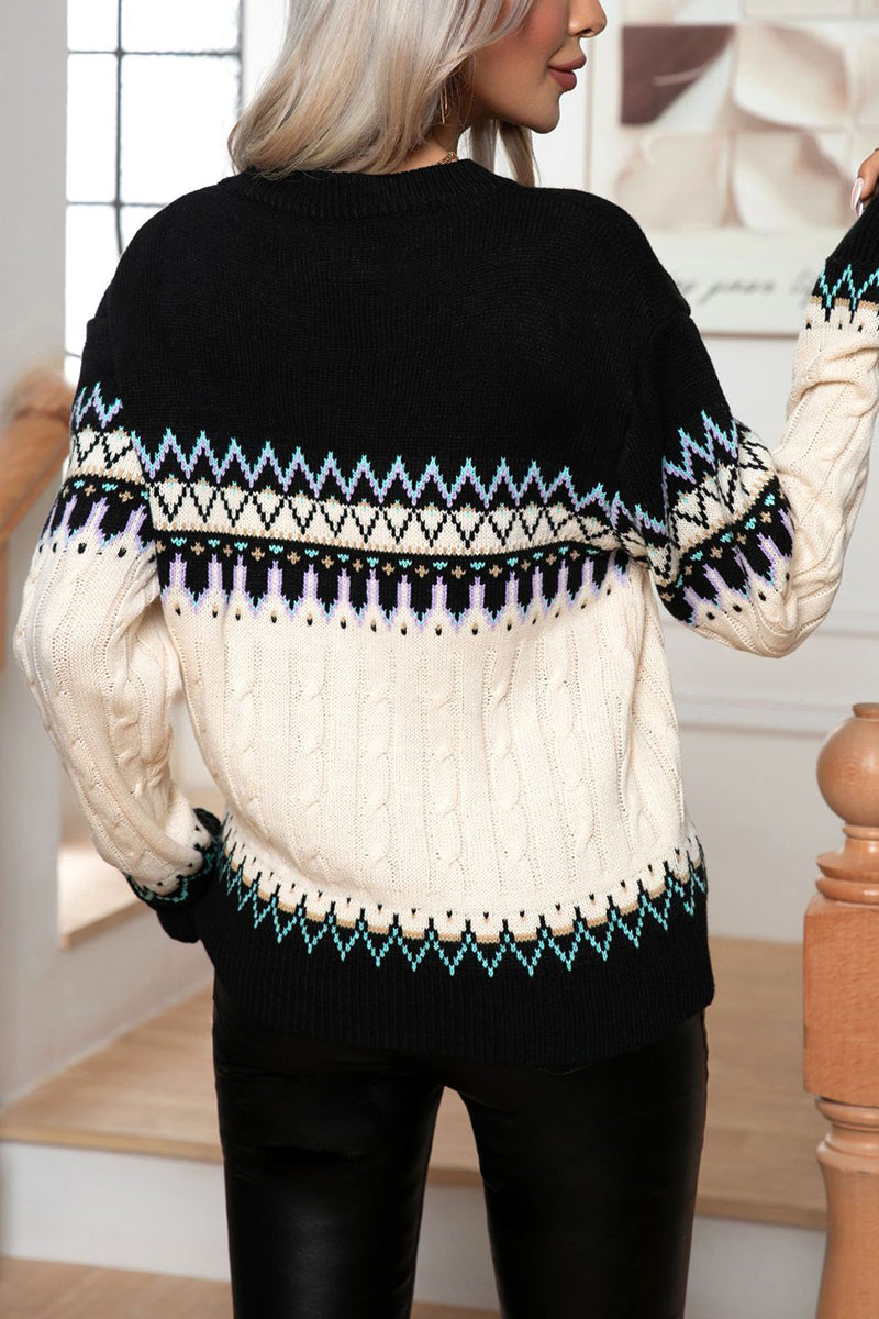 Patterned Knitted Sweater